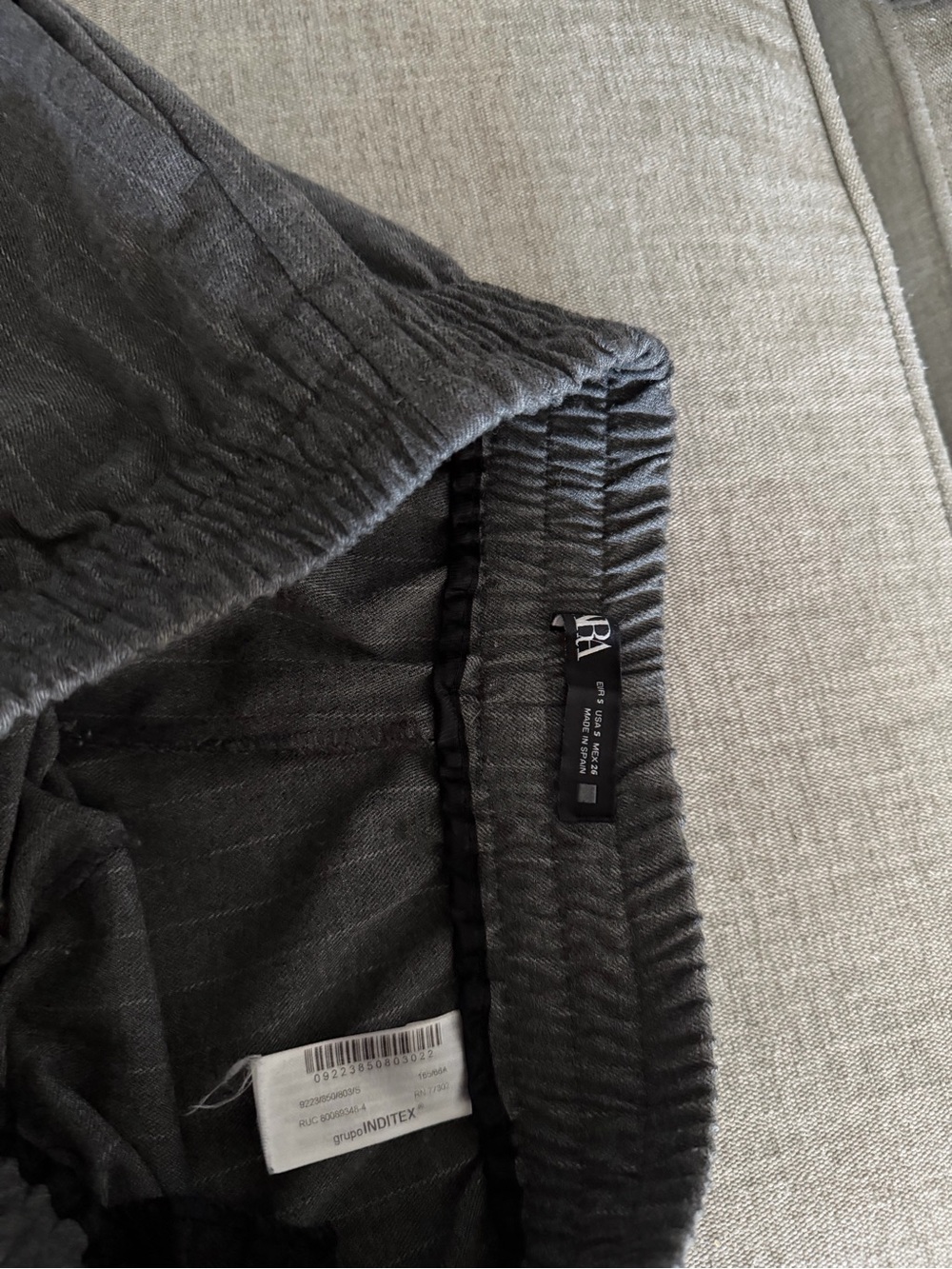 ZARA Dark Charcoal Elastic Waist Pull-On Pants